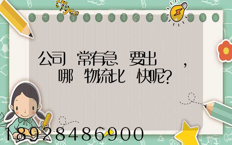 公司經常有急貨要出，請問哪個物流比較快呢？